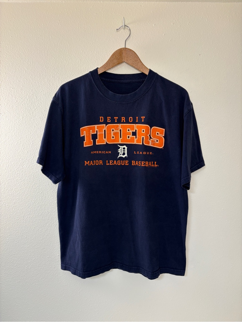 Vintage Detroit Tigers 2006 Navy Short Sleeve Baseball Tee MLB Large Streetwear